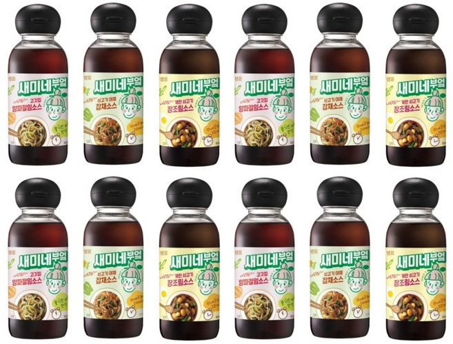 샘표 새미네 부엌 반찬만들기 소스 300ml 3종 X 4세트 (양파 잡채 장조림)