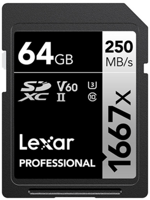 Lexar V60 4K 울트라 비디오 SD 카드 256GB 128GB 64GB 최대 250Mbs SDXC UHS-II 카드 카메라용 전문 메모리, [05] 64GB