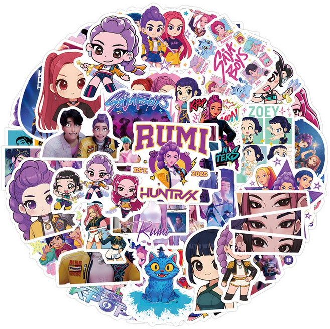 케이팝 데몬 헌터스 캐리어 노트북 다꾸 꾸미기 스티커 예쁜 방수 리무버블, 110개
