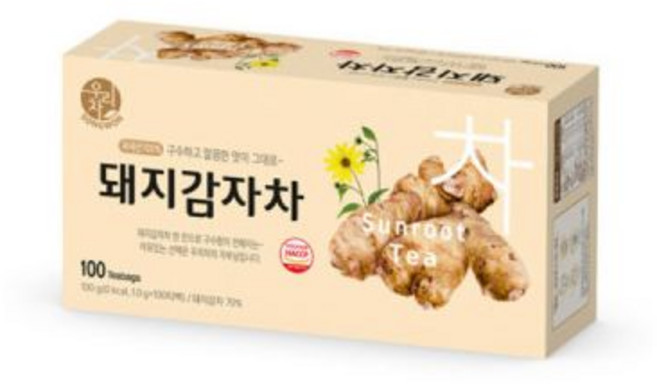 우리차 국내산 100% 돼지감자차 100T 티백 차 구수하고 건강한, 1g, 100, 1