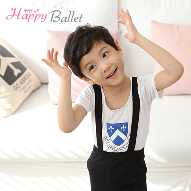 해피발레 남아발레복 챔프 상의(화이트)