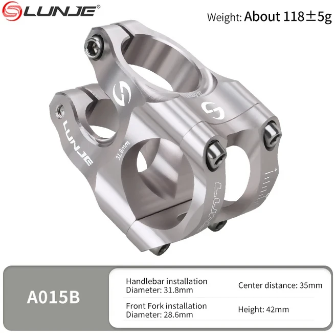 자전거정비LUNJE MTB 도로 자전거 스템 CNC 초경량 짧은 핸들 바 브리지 전력 31.8x35mm 고강도 등반 라이, 07 Titanium, 1개