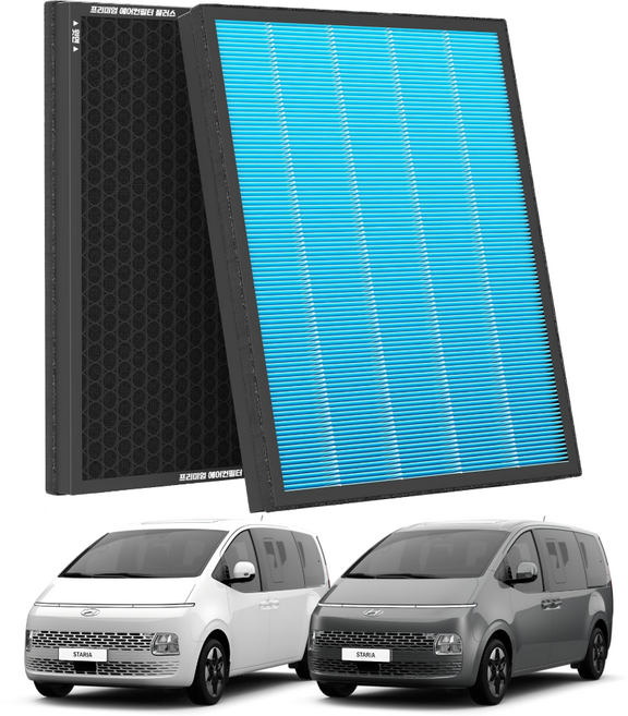 1+1 PM 0.3 에어컨필터 활성탄 블루 초미세먼지, 2개, 스타리아 [FCP-17]