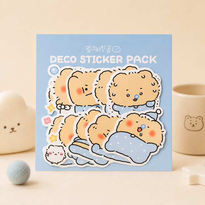망그러진 곰 데코스티커팩 꼬질 망곰, 3개