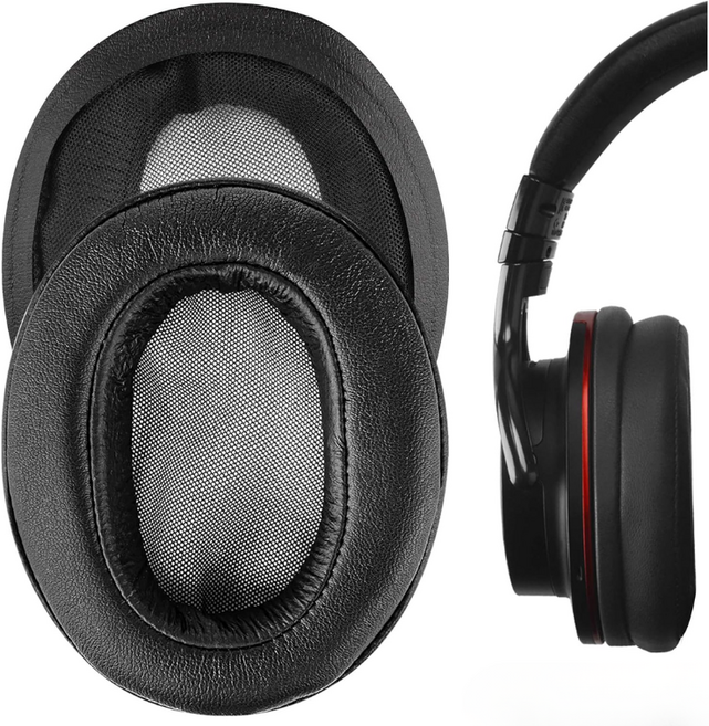 소니 MDR-1ABT SONY MDR-1RBT MDR-1RNC 헤드폰용 교체 이어패드/이어쿠션 수리 부품 이어패드 이어폰커버 이어폰폼팁 쿠션 헤드셋스펀지 헤드셋커버 헤드셋커버교체, 2개, 검정색