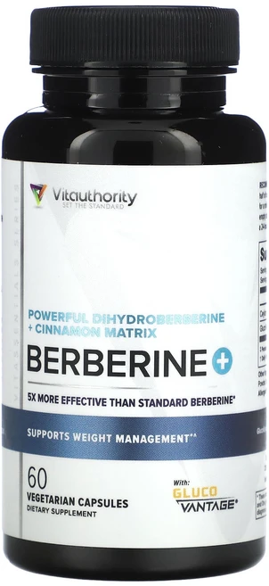 Vitauthority 베르베린 플러스 디하이드로베르베린 및 실론 계피 함유 베지 캡슐 60정, Vitauthority베르베린플러스디하이드로베르베린및실, 1개 - 쿠팡