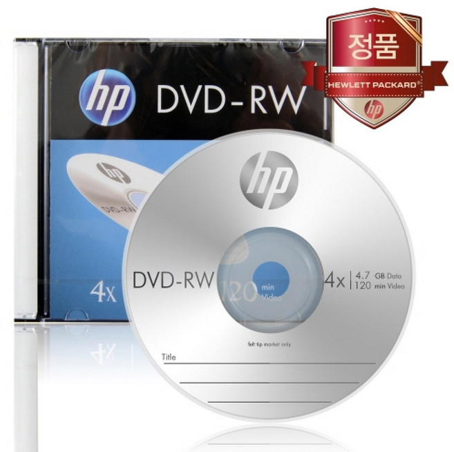 HP DVD-RW 4X 10PK 4.7GB, DVD-RW 4X 10PK 4.7GB 120min 10개