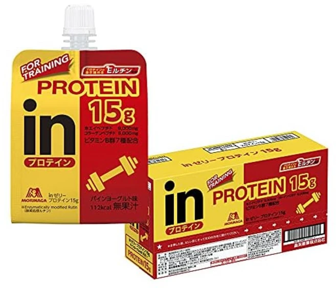 in 젤리 프로틴 15g 파인 요구르트 맛 150g×6개 단백질 웨이 프로틴 10초 충전 FOR TRAINING 웨이펩타이드 9 000mg 함유 콜라겐 펩타이드 6 000mg 함유 B군 7종 함유 단백질의 기능을 강화하는 E루틴 배합 모리나가제과, 1.02kg, 1개 - 쿠팡