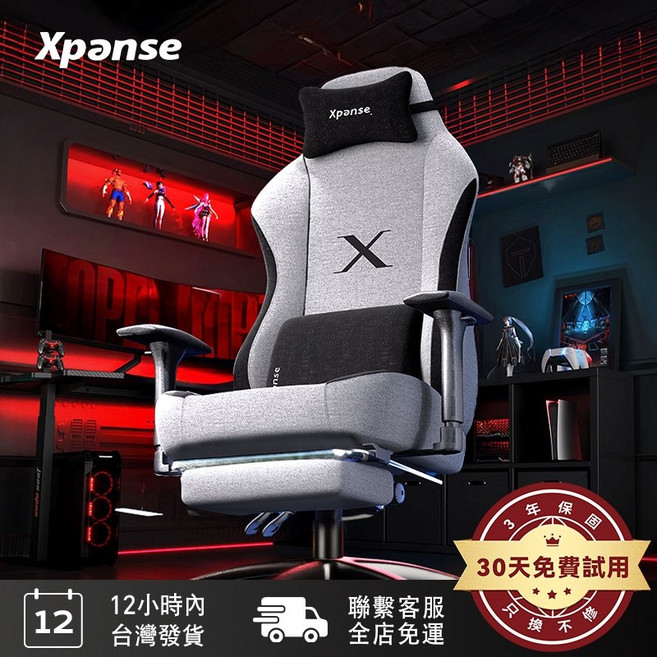 Xpanse D003 Pro 遊戲椅 支援300KG, X3幻灰-基礎版