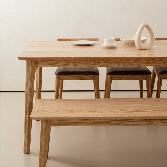 존오크 원목 4인식탁 내추럴 우드 식탁