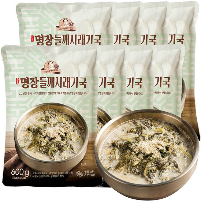 이가네식품 이재수명장 명인의 프리미엄 명장들깨시래기국 600g, 8개