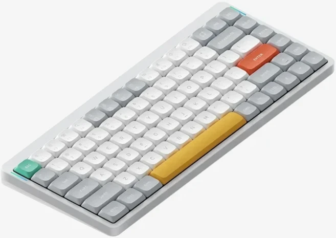 Nuphy Air75 V2 Mechanical Keyboards 84 Keys RGB Hot Swappable 2.4g Wireless Bluetooth Customized Gam, 04 Tea 2.0 Switch, 01 Ionic White