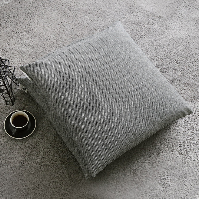 까사베르데 빈티지체크 방석커버+솜 3color 50x50cm, 콤비그레이