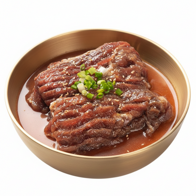 [억수로상회] 뼈없는 돼지양념갈비 (한돈 목살+갈빗살), 600g, 1개