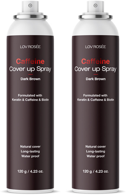 로브로제 카페인 흑채스프레이 120g, 2개, DarkBrown