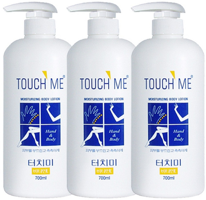 터치미 모이스춰라이징 고보습 바디로션, 700ml, 3개
