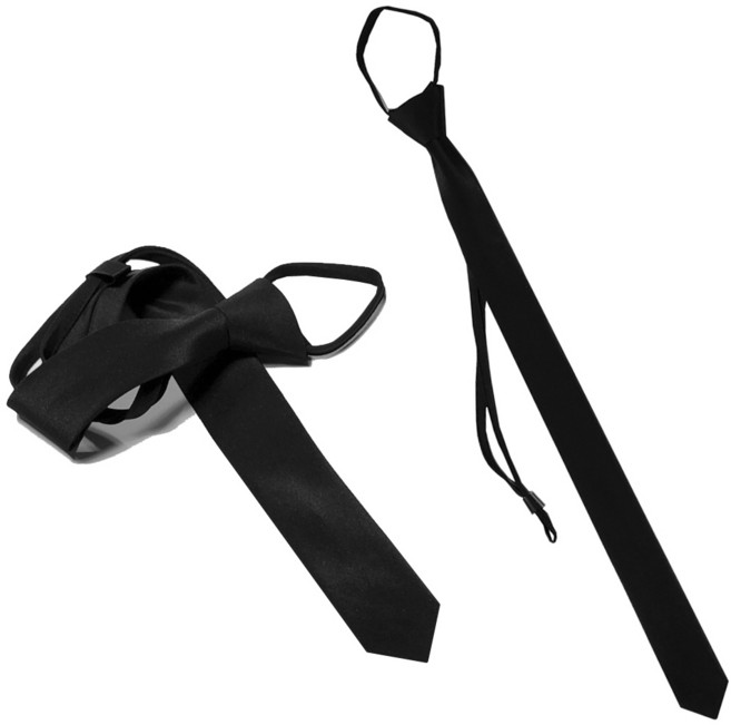 맵시타이 블랙 4cm 초슬림 자동넥타이 패션 아이템