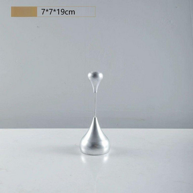 캔들홀더 양초 거치대 인테리어 분자구조 티라이트홀더 미니홀더 철제 불멍 초받침, 물방울 촛대 소형 실버