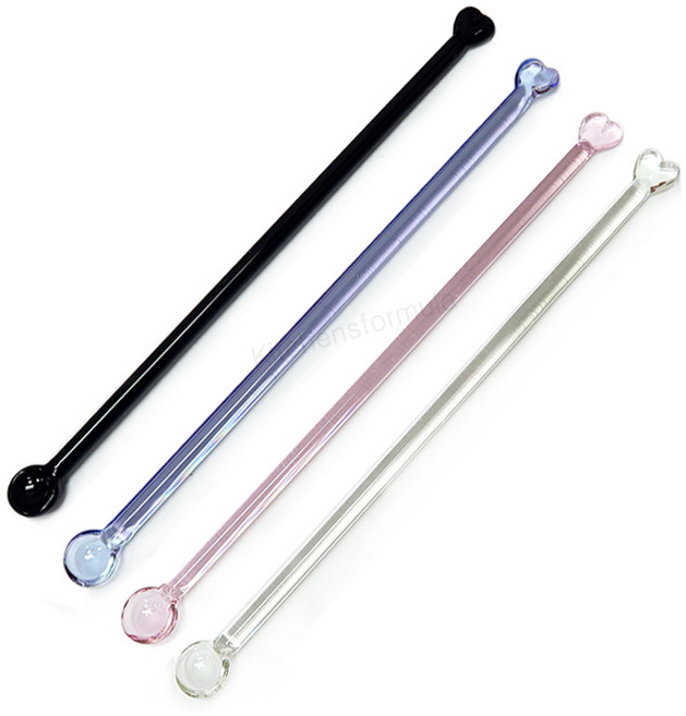 Bestra 홈카페 하트 유리머들러, 하트 4개 색상, 1개