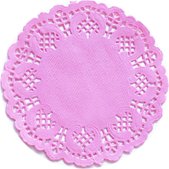 도나앤데코 릴라 레이스 도일리 페이퍼 원형 8.8cm, 인디핑크, 500개