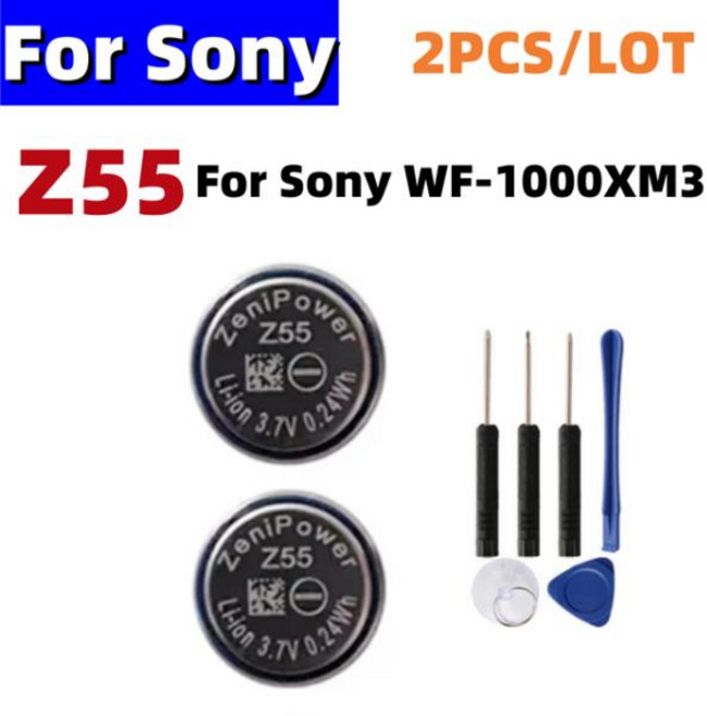 소니 호환 WF-1000XM3 WF-SP900 ZeniPower 배터리 Z55 TWS 이어폰 3.7V 65mAh CP1254 2 개/로트, 2개, 01 Z55- 2PCS