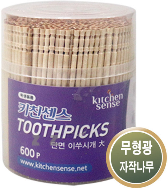 키친센스 단면 이쑤시개(대) 600p-H, 600개입, 1개