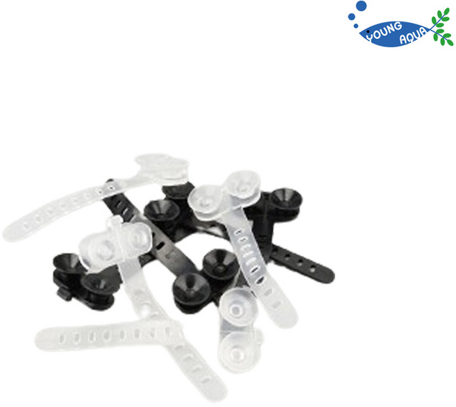 영아쿠아 수조용 케이블 타이 큐방 흡착고무 블랙, 10개