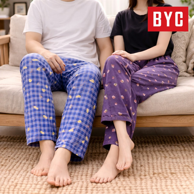 BYC 남녀 스윗홈 40수 프리미엄 파자마 홈웨어 하의 6종 택1