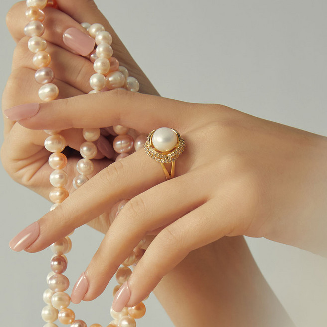 라루아 여성 로얄퀸즈담수진주반지_화이트