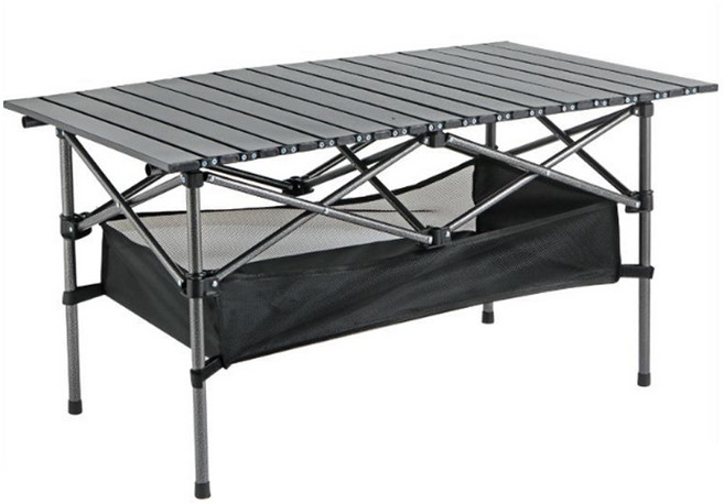 리빙오보제 아웃도어 접이식 캠핑 테이블, 블랙