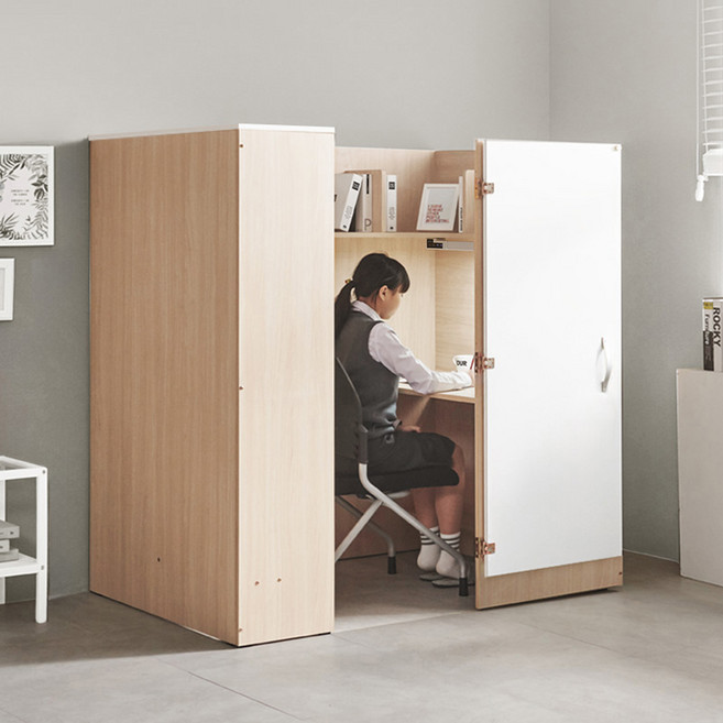 e스마트 1인실 링크 독서실책상 / LED스탠드 포함, (스탠드포함) 메이플