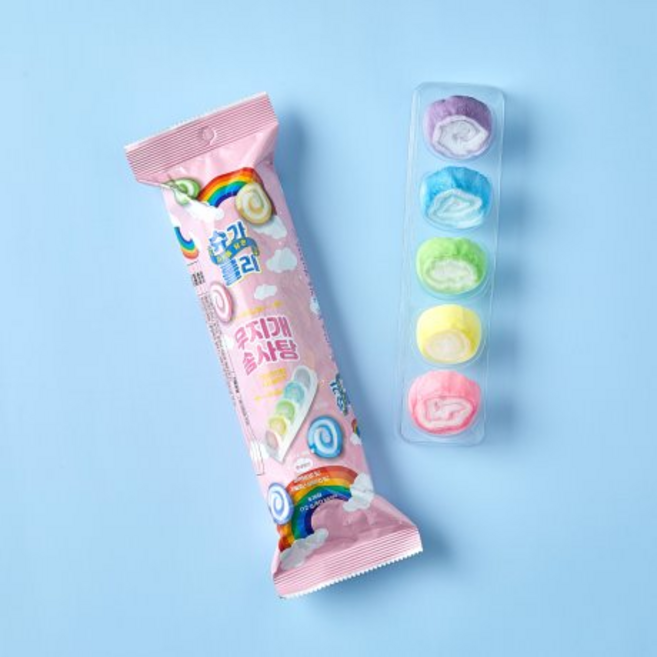 마카롱 닮은 슈가롤리 무지개 솜사탕, 12g, 2개
