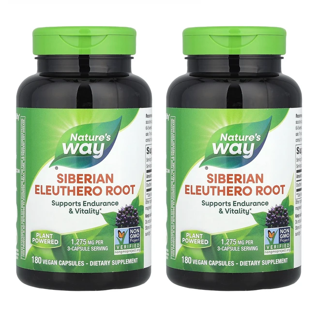네이처스웨이 시베리아 가시오가피 뿌리 180캡슐 X 2개, 2개(180캡슐＋180캡슐), 180정 - 쿠팡