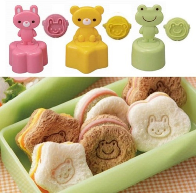 토루네 스탬프 동물 성형틀 토끼 곰 개구리 샌드위치틀 소풍 도시락 꾸미기 어린이 간식 만들기, 1개