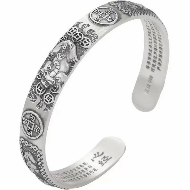 웰리나 비휴 팔찌 + 천연 오닉스 비휴팔찌 불경 불교 팔찌 오픈형 남녀커플팔찌