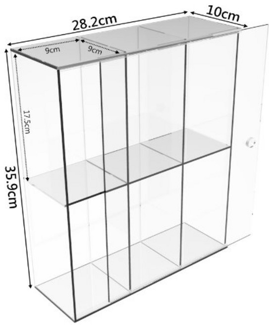 壓克力展示櫃 透明收納櫃 28.2cm寬, B063, 1個