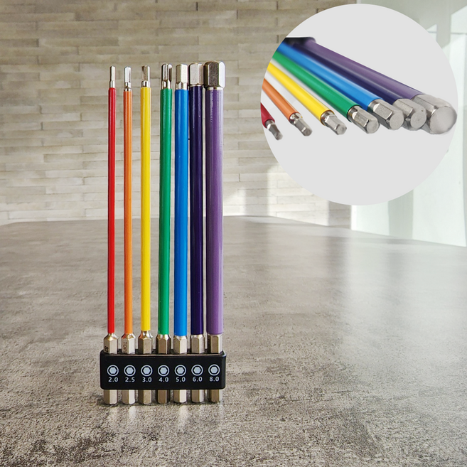 육각비트세트 임팩 전동드릴 드릴날 자석 레인보우 150mm 롱타입, 1개