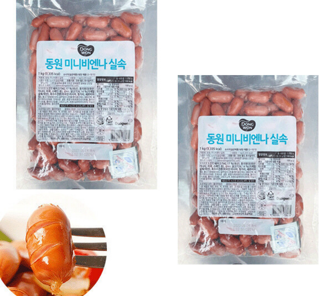 동원 미니비엔나 실속 / 햄 소시지 비엔나 소세지, 1kg, 2개