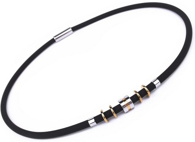 실리콘 티타늄 정전기방지 목걸이 남녀공용 50cm, 1세트