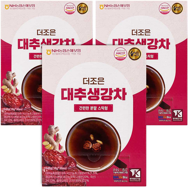 더조은 대추생강차 분말 스틱 전통차, 3개, 1개입, 648g