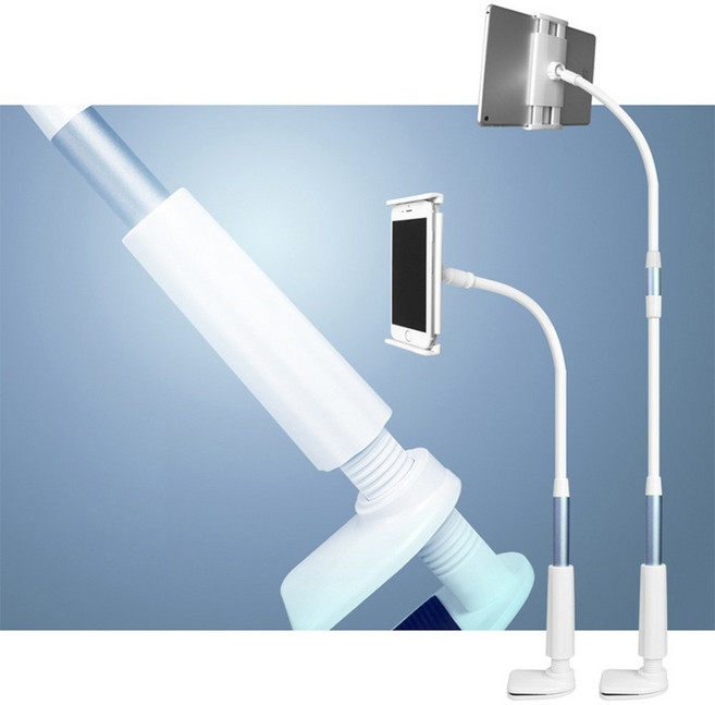 브로키 스마트폰 태블릿 침대 거치대 85cm 소 자바라 거치대, 로얄블루, 1개