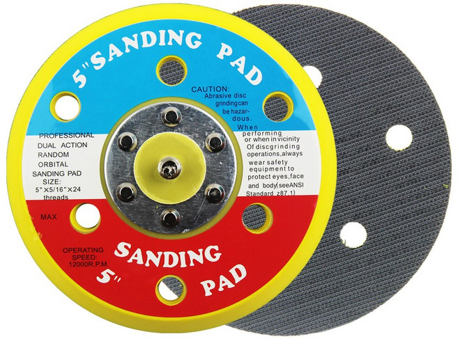 흡진패드 에어샌다기패드 5인치6홀 velcro패드 벨크로패드 원형패드 5인치6구 샌딩기패드 샌다기패드, 1개