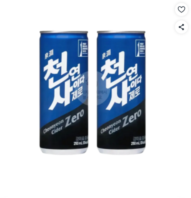 천연사이다 제로, 250ml, 30개