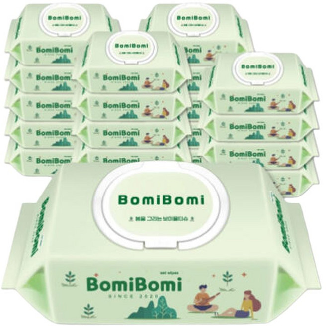 보미물티슈 캡형 대용량100매 X 20팩 /1박스, 36g, 100매, 20박스
