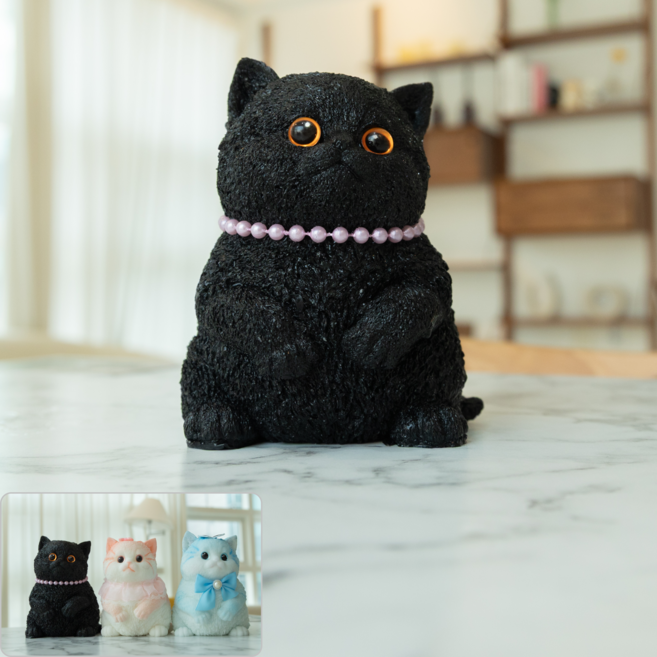 이레 말랑모찌 고양이 스트레스 해소 촉감놀이 푸딩냥이, 까미, 1개