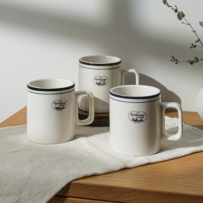 시라쿠스 뉴욕 일자 머그 300ml, 브라운, 1개