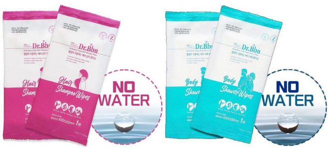 닥터비비앤 바디 샴푸 물티슈 5매씩 10매 간이샤워 워터리스 물없이 요양원 골프 헬스, 1개