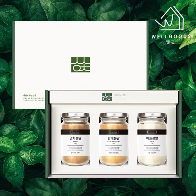 [웰굿]자연담은 천연조미료 3종 선물세트 2C(멸치 황태 마늘), 1개