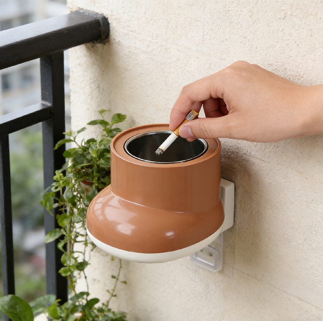 쬬린 무타공 벽걸이 캐릭터 재떨이, 브라운, 1개