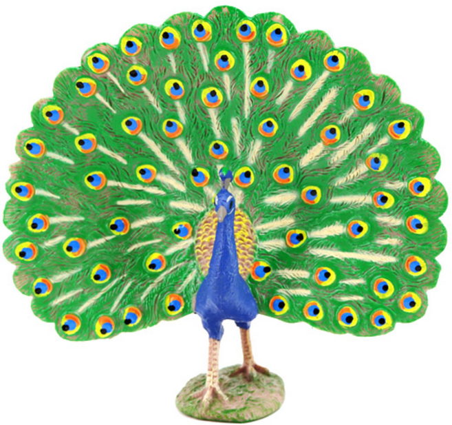 제트피규어 공작새 조류 새 피규어 장난감 모형, 1개